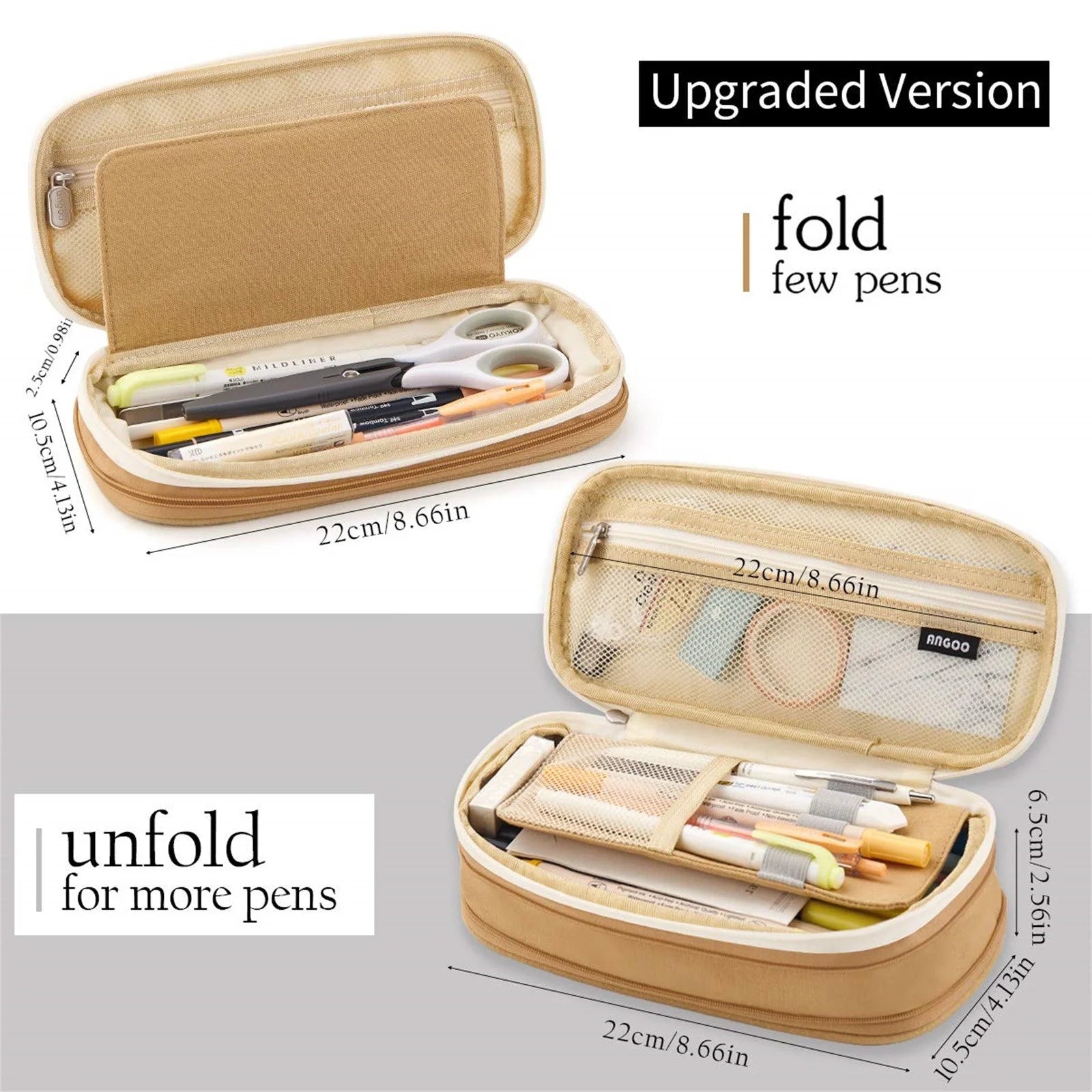 Canvas Big Capacity Pencil Case Organizer
