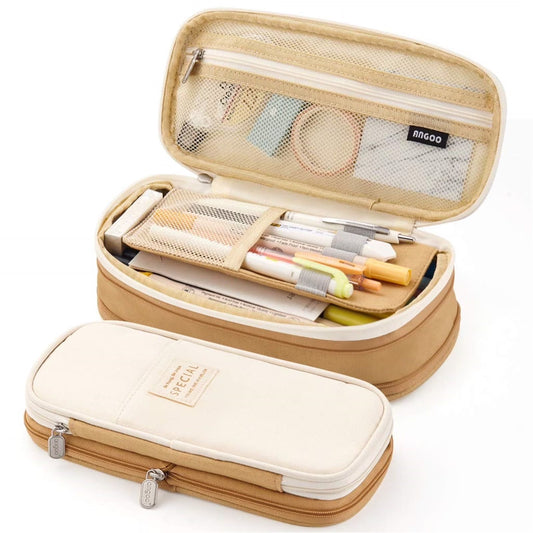 Canvas Big Capacity Pencil Case Organizer